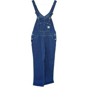 Carhartt woman’s 12x34 denim overall bibs carpenter farm straight leg